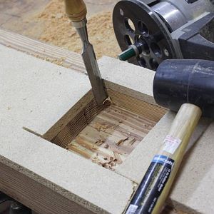 chisel out corners of mortise