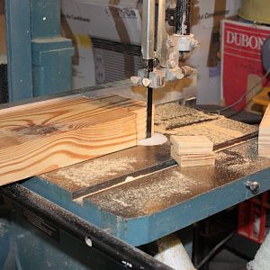 making base - cutting tenons on BS - floor stretcher bar