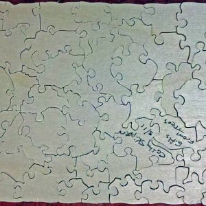 Nancy's cross-stitch turned jigsaw puzzle