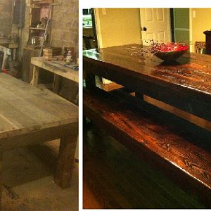 Barn Wood Table (before and after)