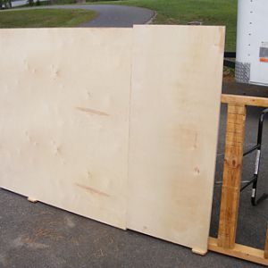 Cutting Table - With plywood loaded ready for lifting