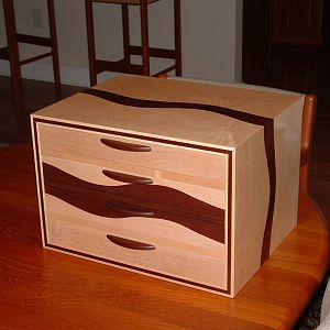 Chest with Wavy Glueup Panels and Drawer Fronts