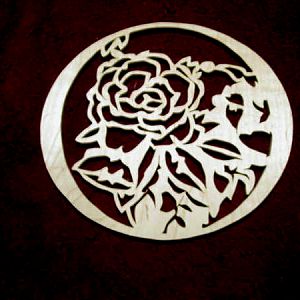 Rose Plaque in Curly Maple