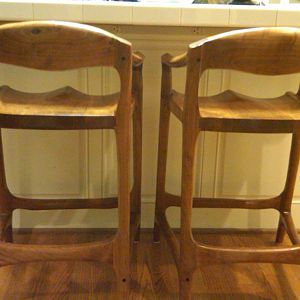 Bar stools in use or height perspective
