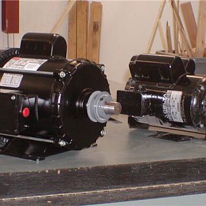 Newly refurbished motor (l) and old motor (r)