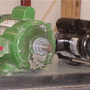 New and old bandsaw motors