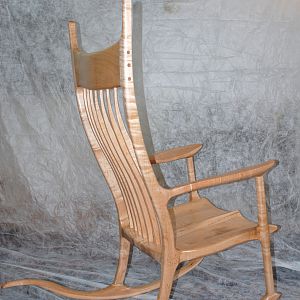 Curly Maple Rocker back view