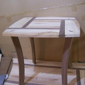 End table with legs dry fitted