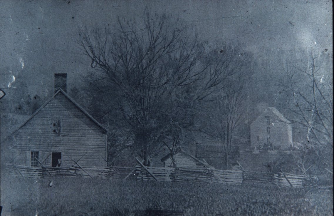 Stockburger House foreground as Miller_s House mill in background ca 1875-1885.jpg