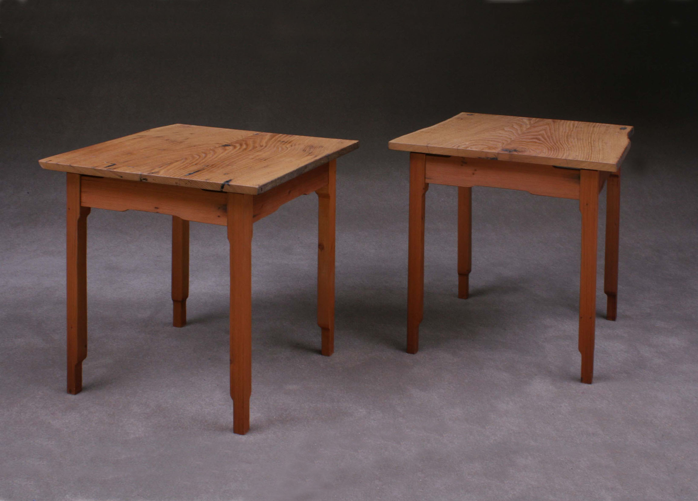 American Chestnut and Redwood End Tables