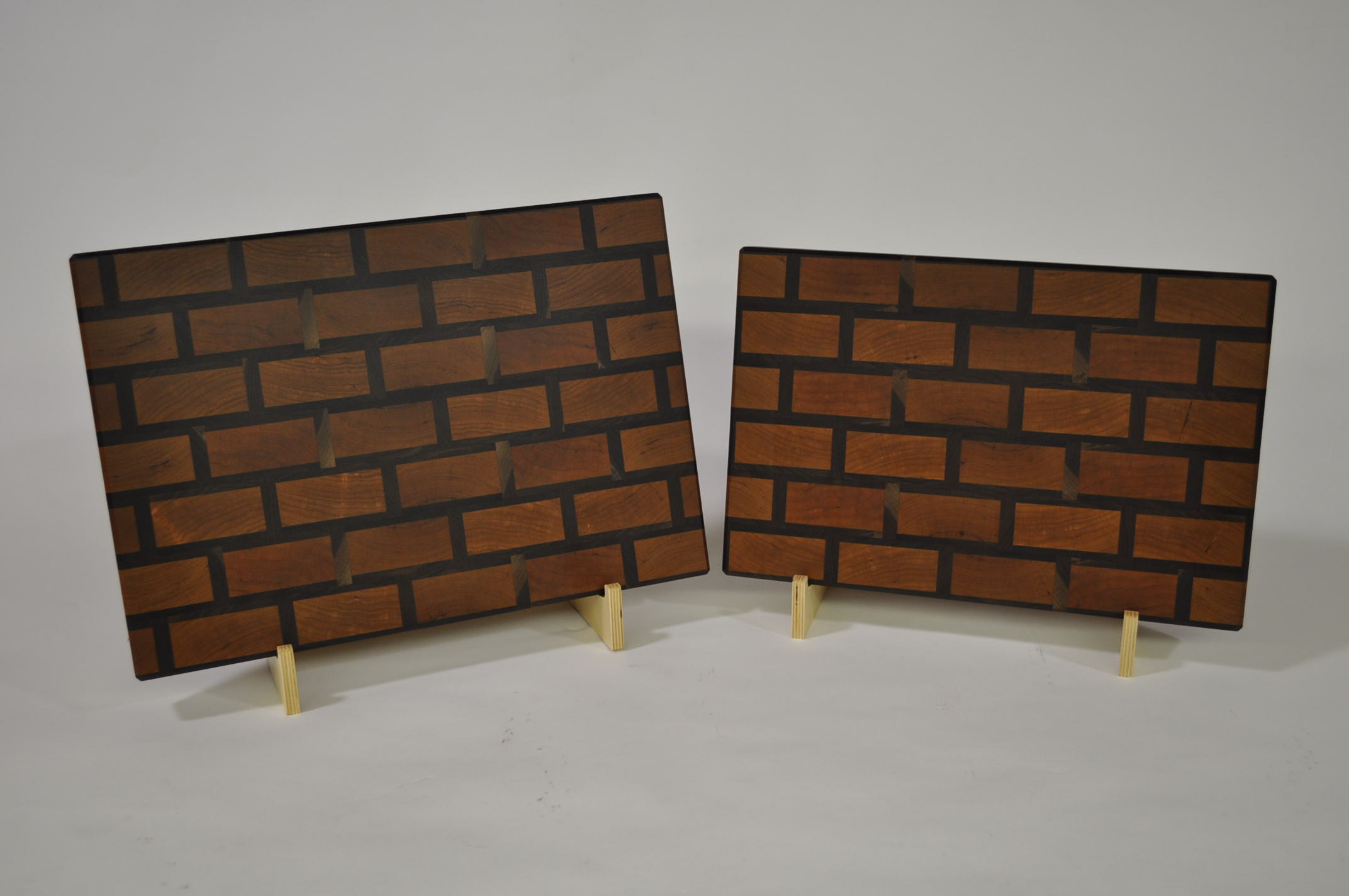 Cherry/Walnut Brick Pattern Cutting Boards