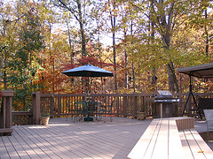 Deck from just outside the back door facing the left side