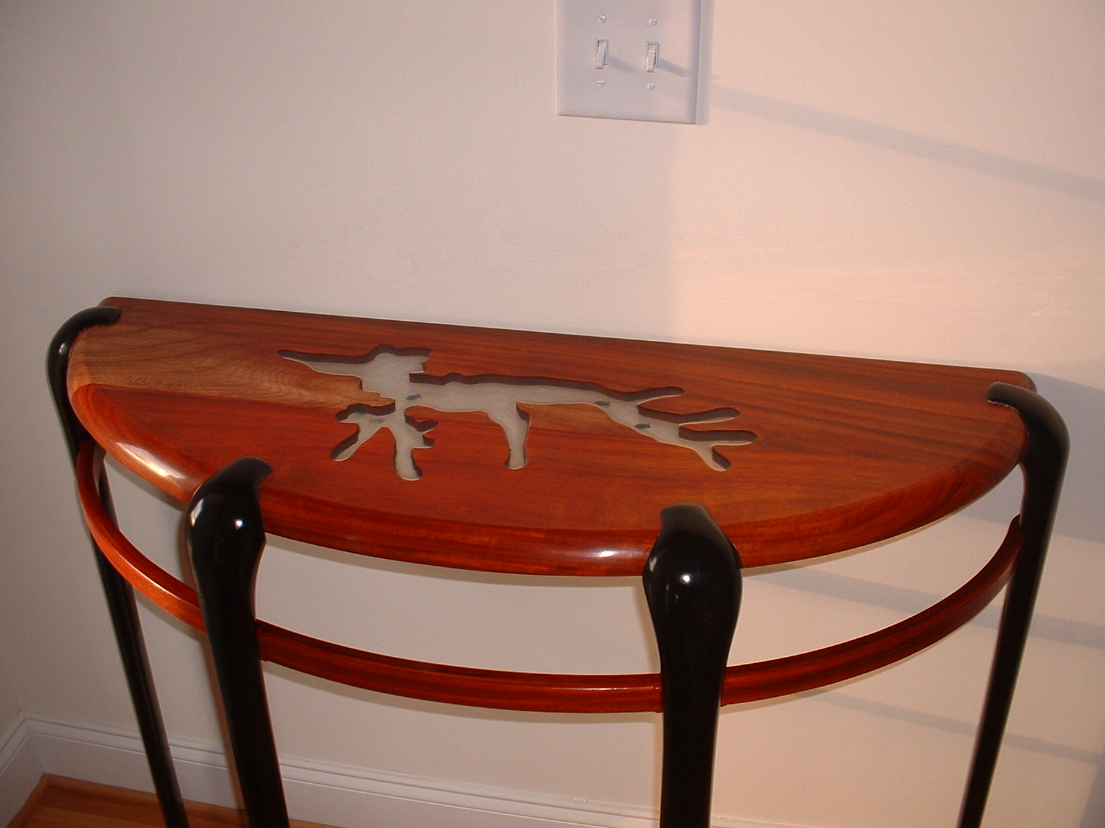 Demilune table finished