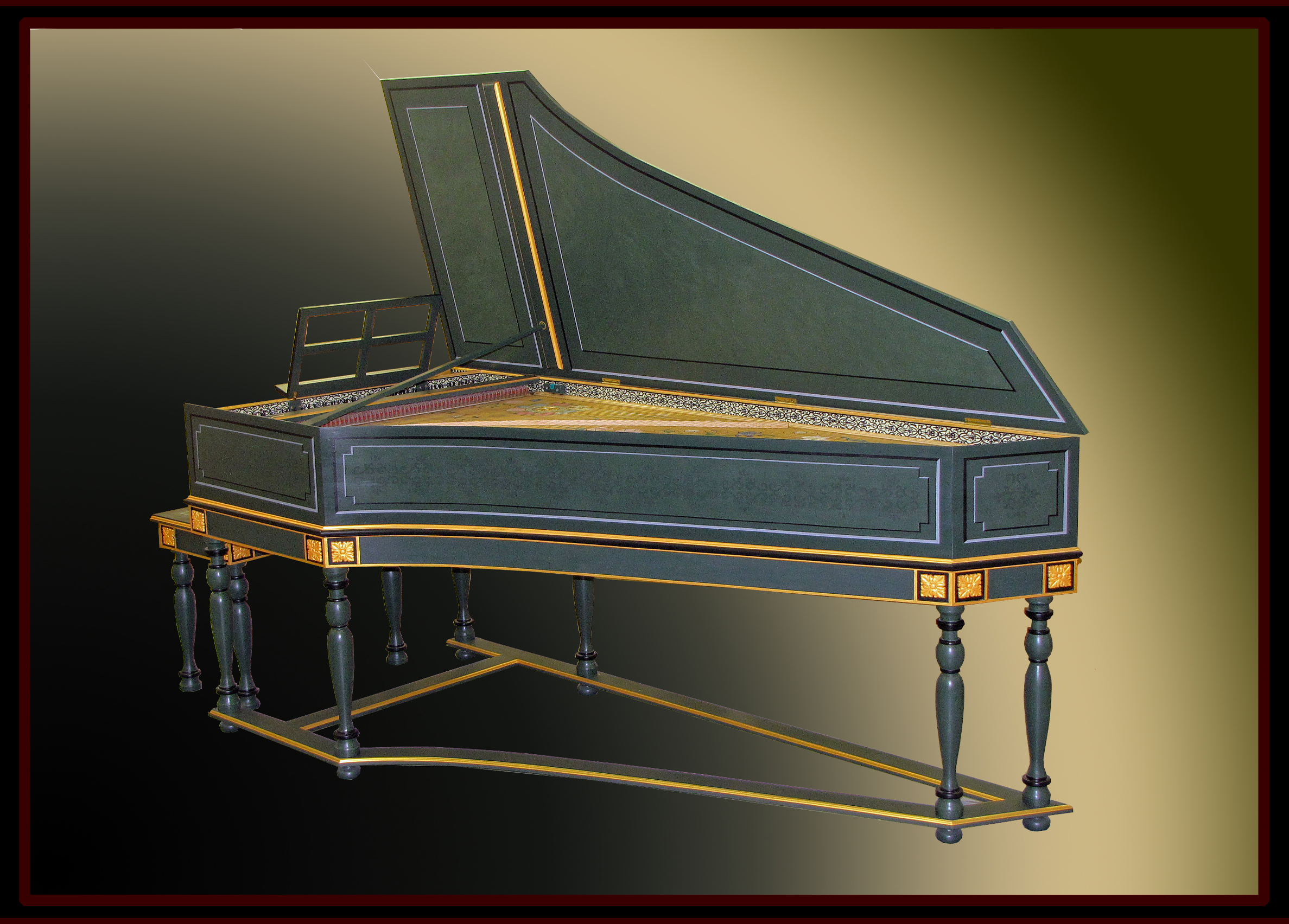 Flemish Harpsichord on Six-Legged Stand