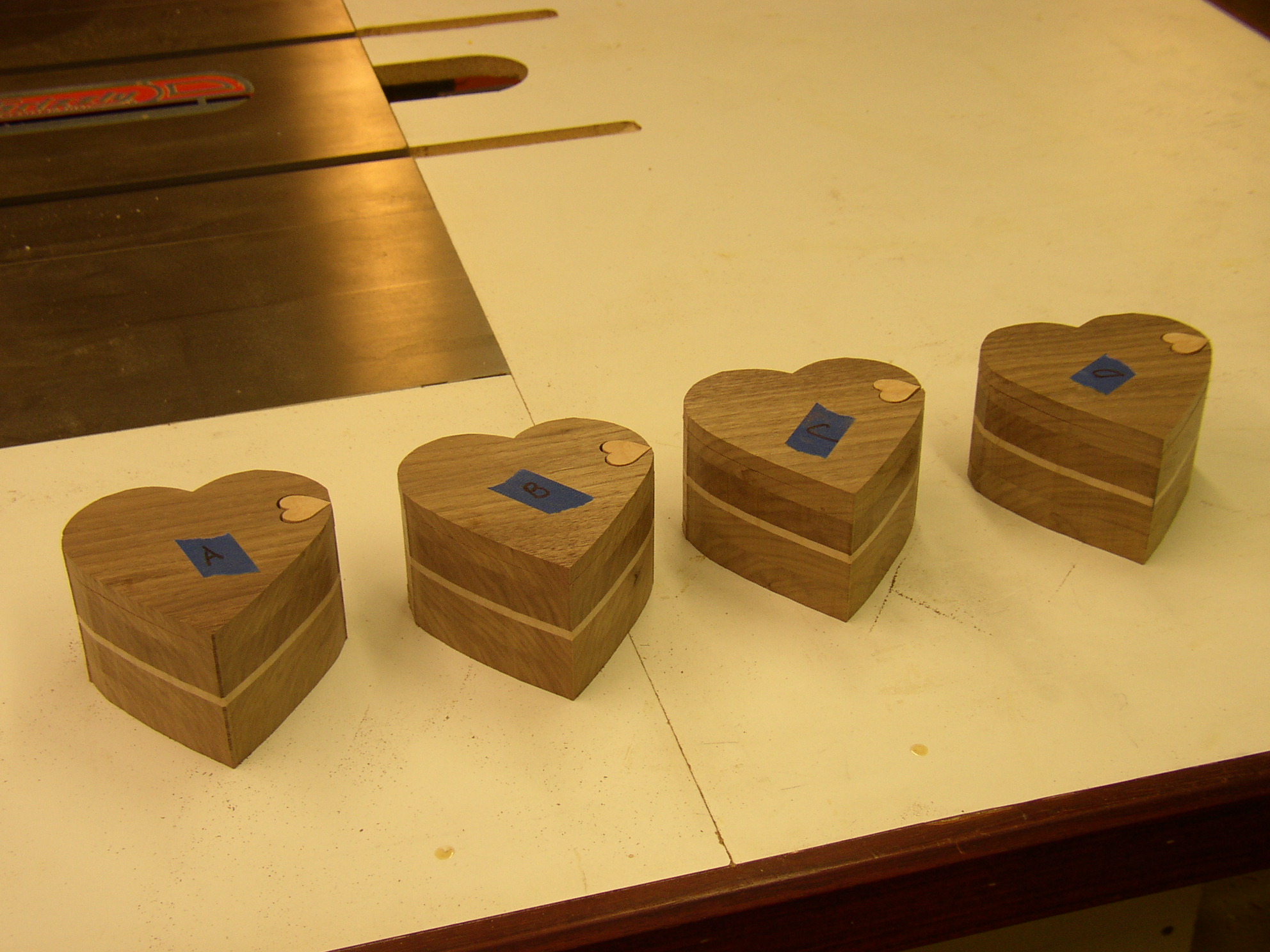 Heart boxes under construction