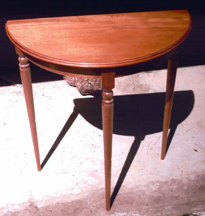 mahogany half round table