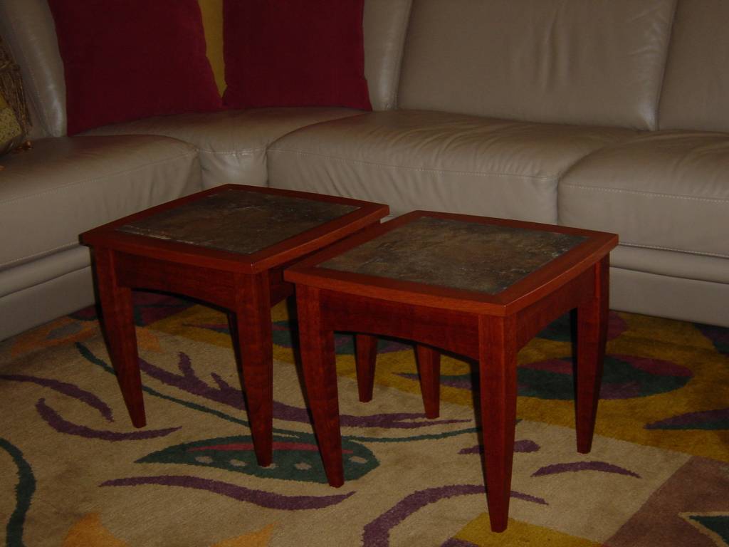mahogany tile top tables