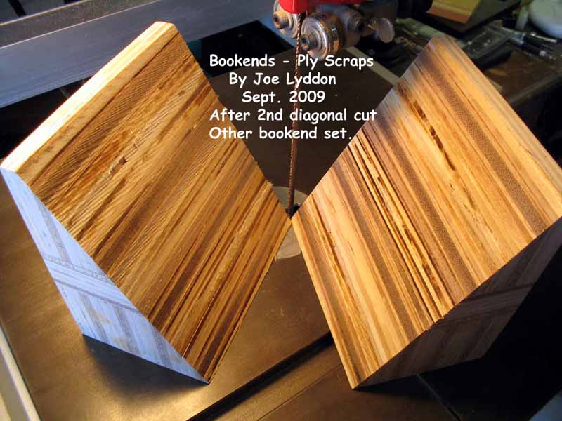 Other Set after Diagonal Cut - Bookends from Scrap Plywood