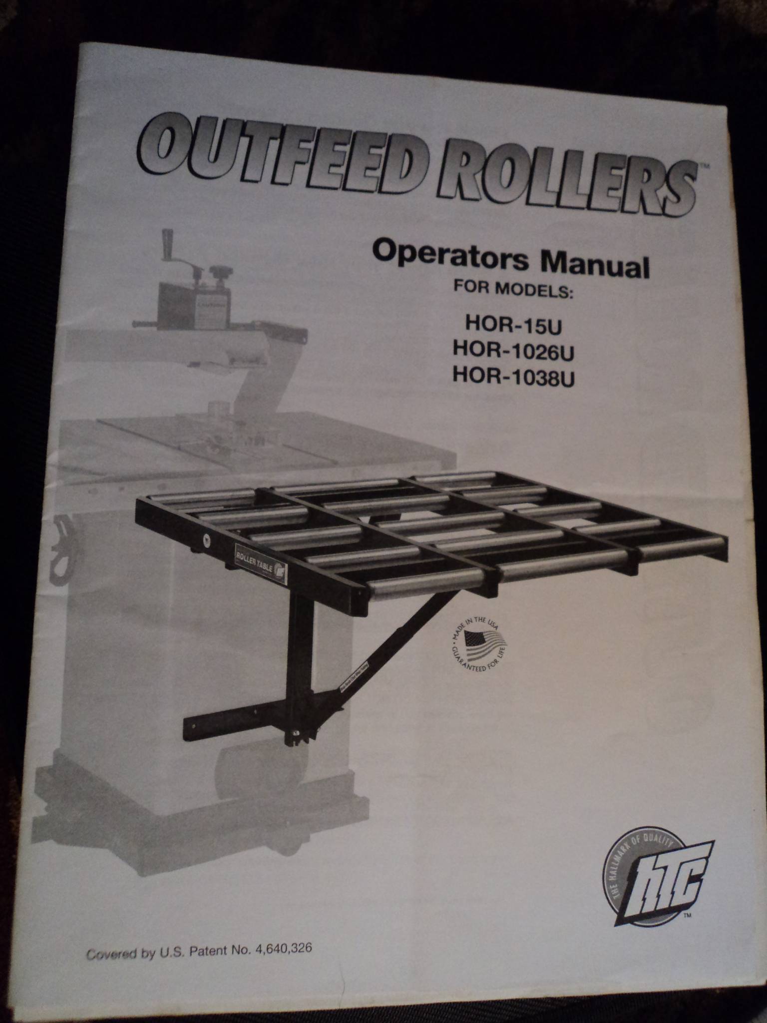 outfeed rollers