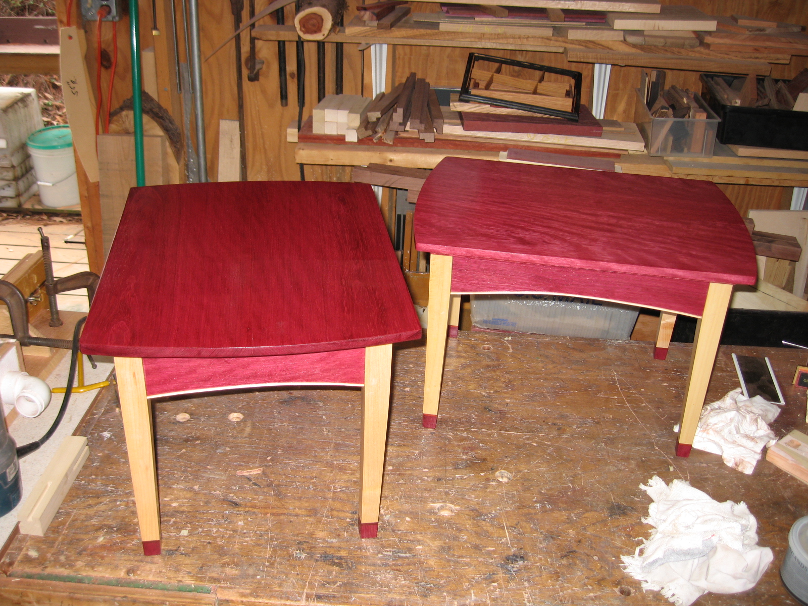 pair of meditation tables
