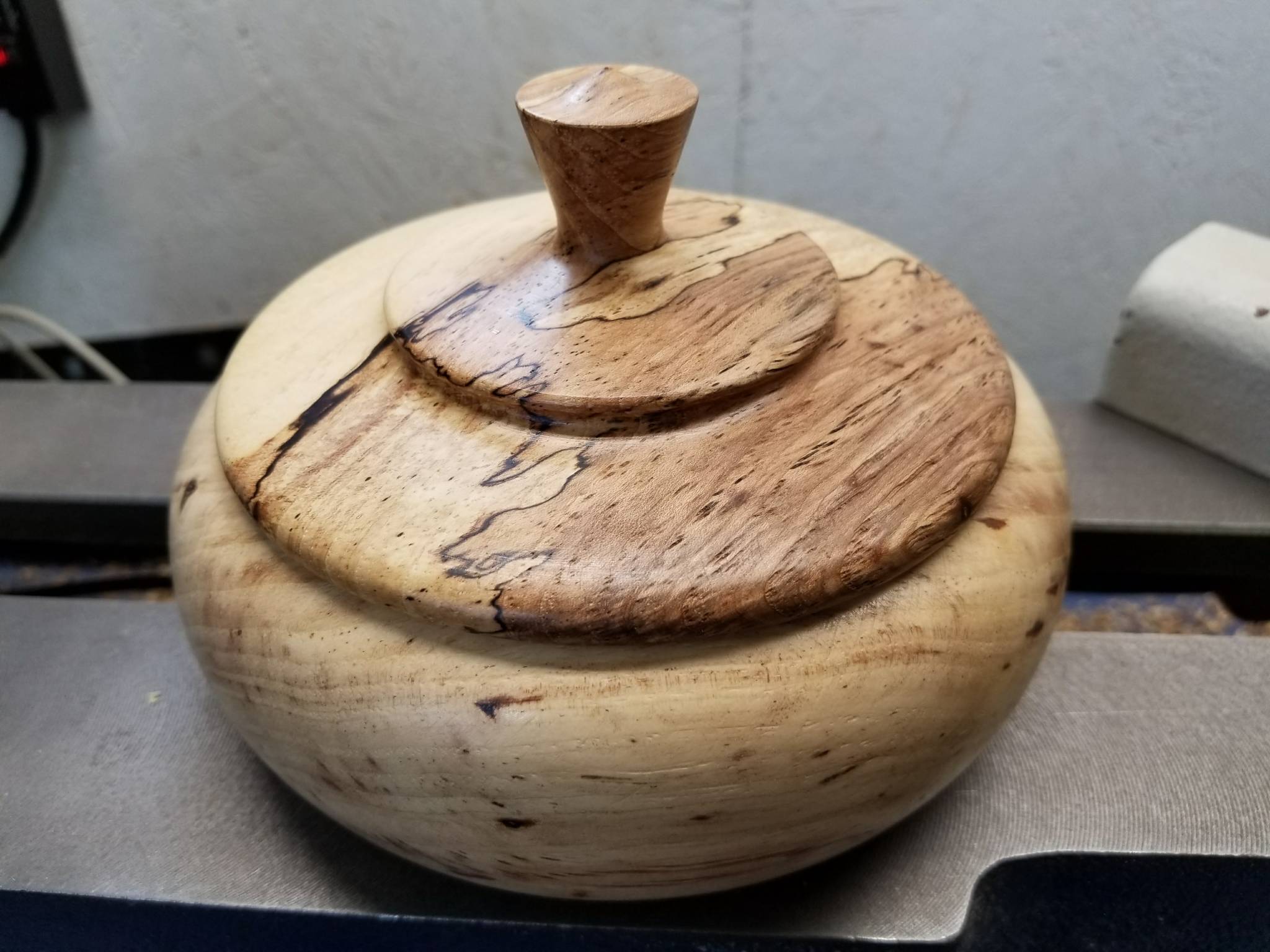 Pecan lidded bowl