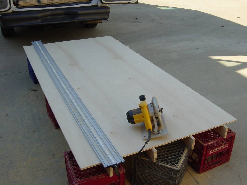 plywood cut-down setup
