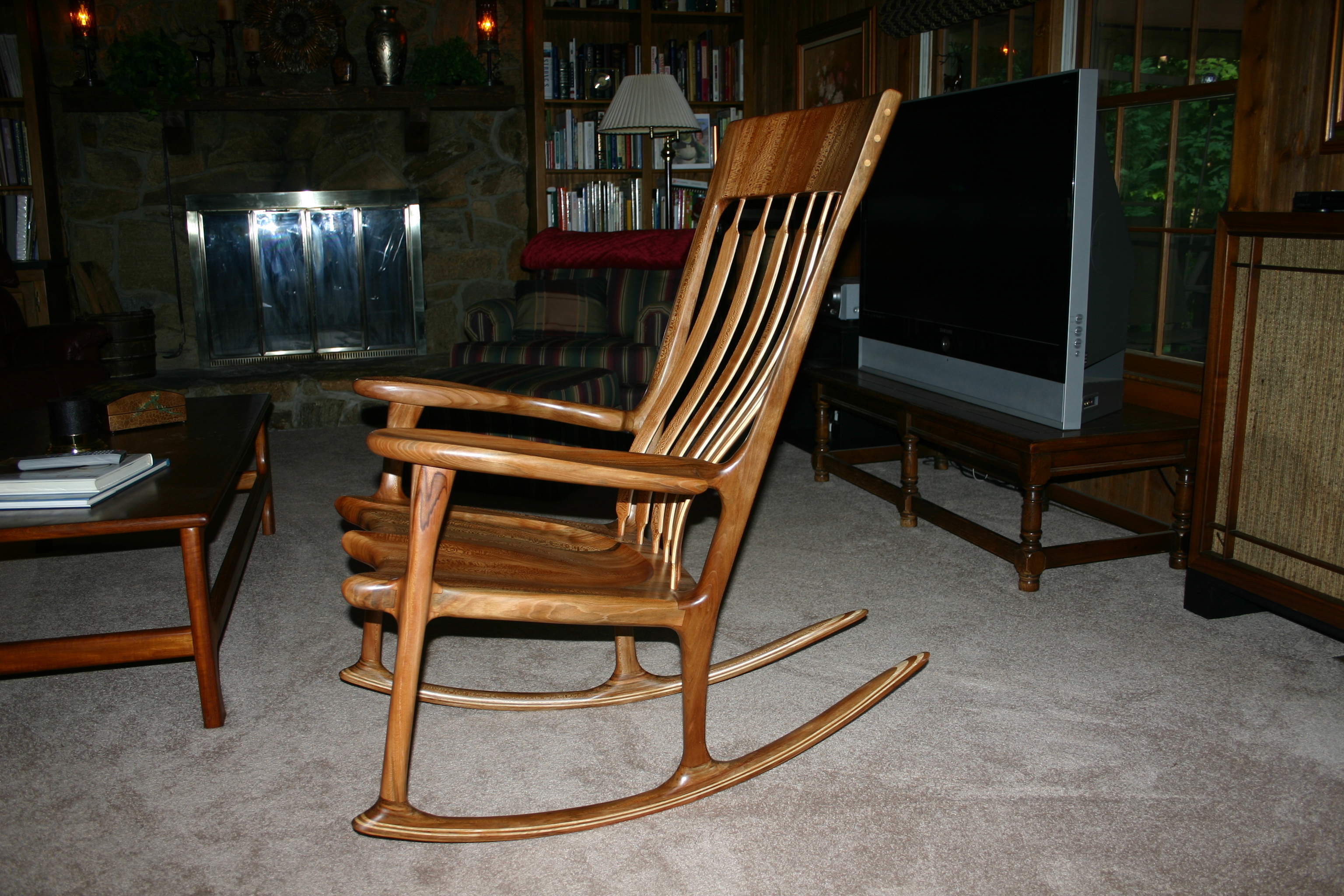 Quarter-sawn/spalted Sycamore-Maloof style rocker