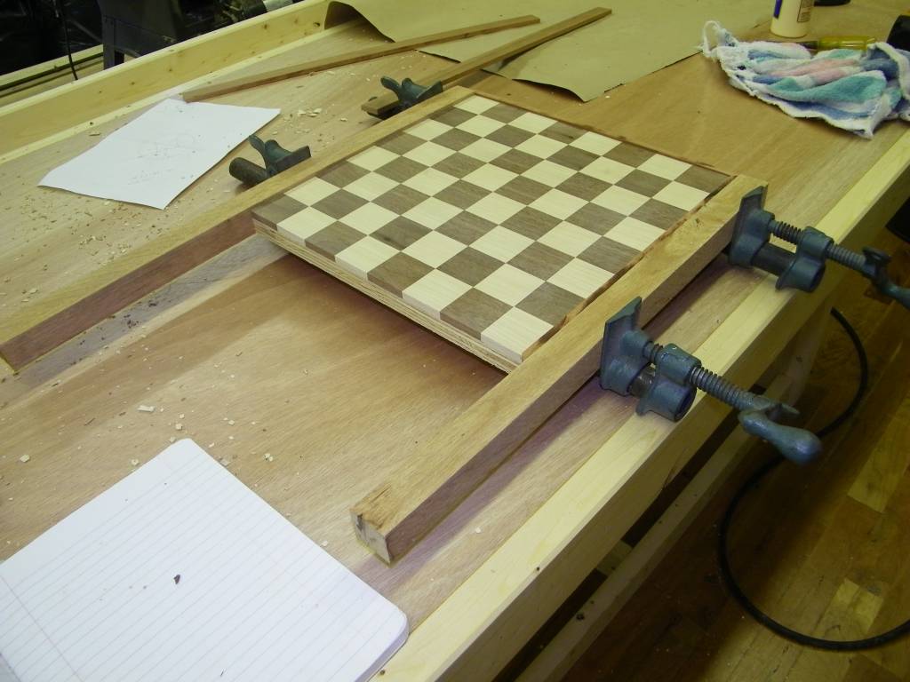 Red Oak Chess Table