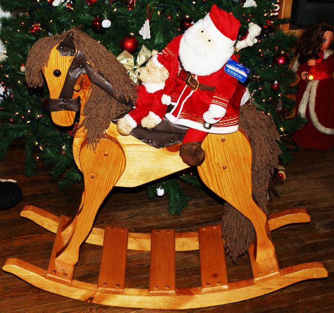 Rocking horse with santa