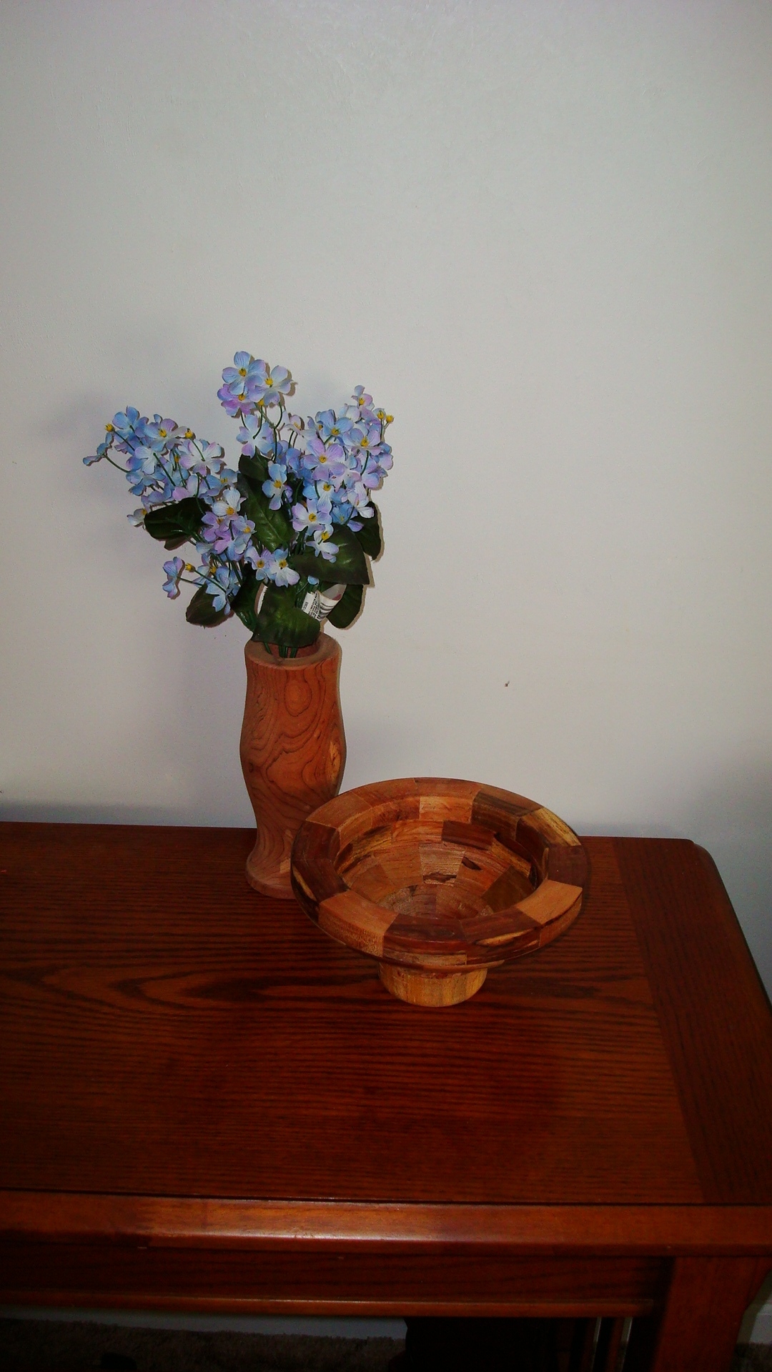 segmented bowl and cedar vase