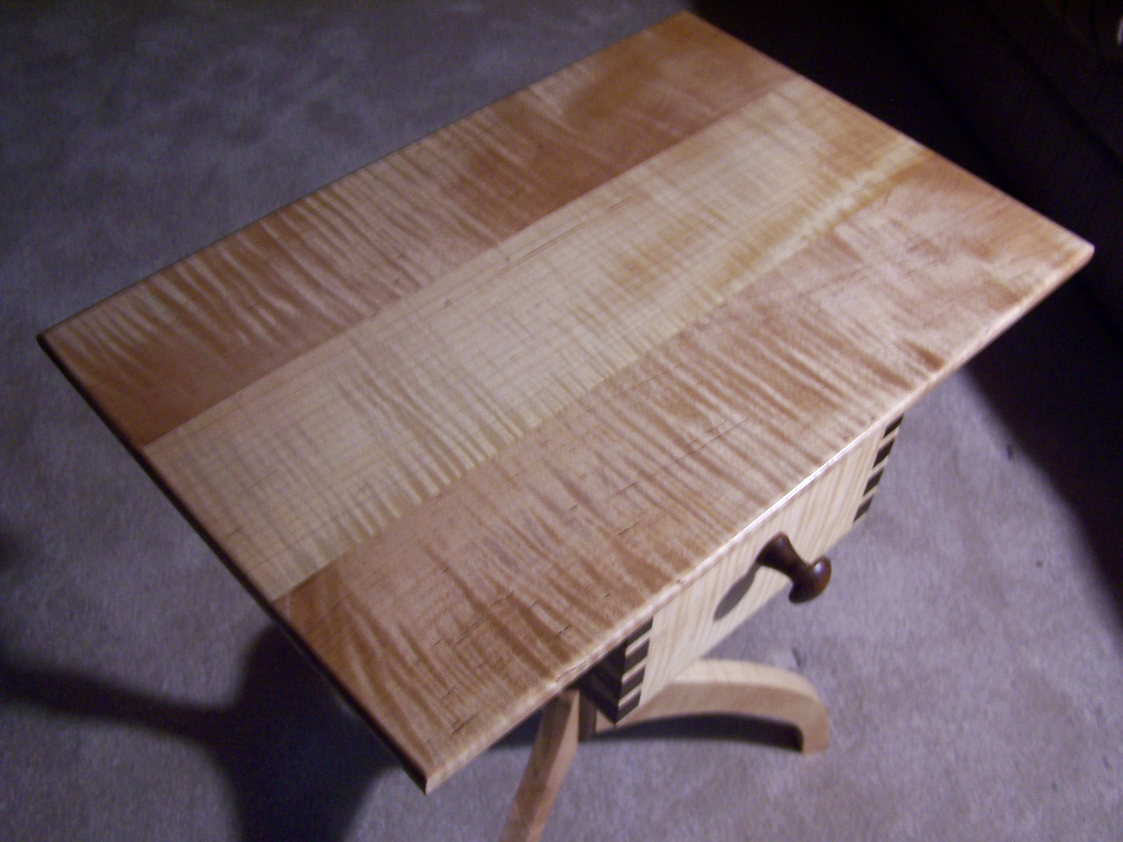 Sewing Table in Quilted Maple by Joe Scharle