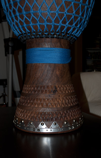 Some Metal work on a djembe base
