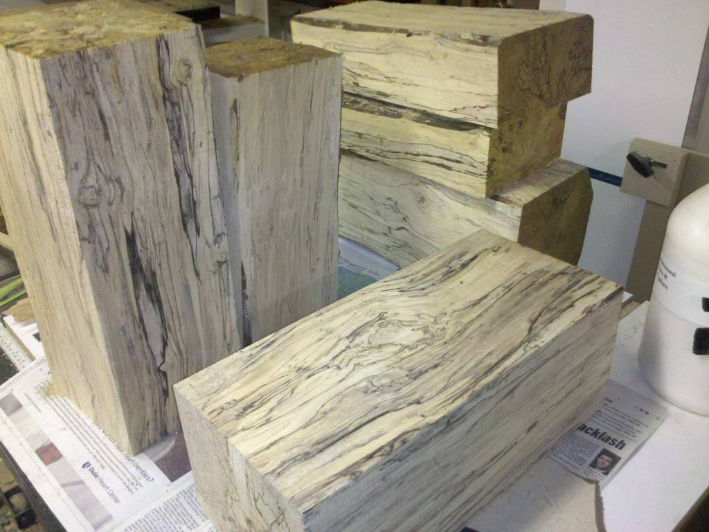 Some spalted maple blocks from my firewood pile