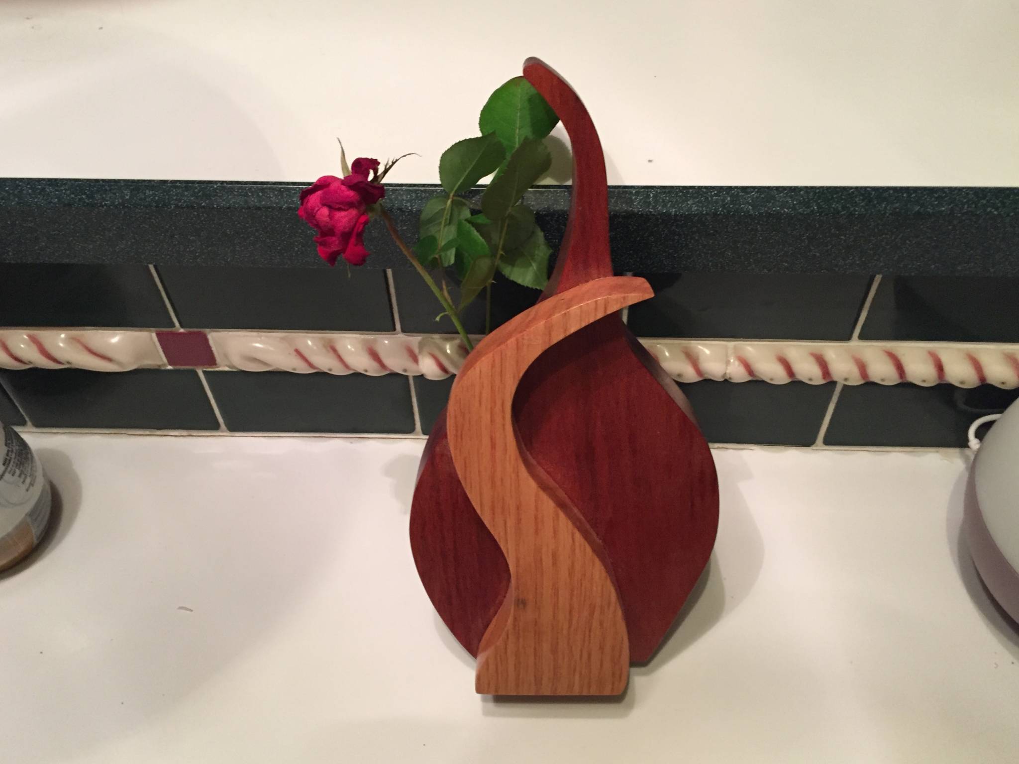 Tigerwood and Red Oak Vase
