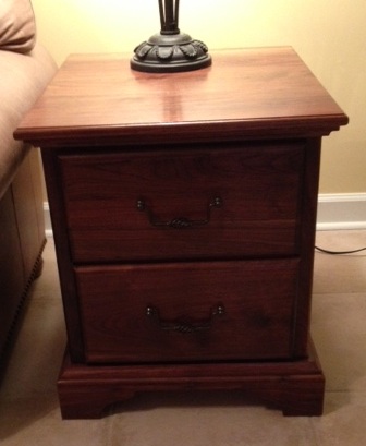 Walnut end table (front)