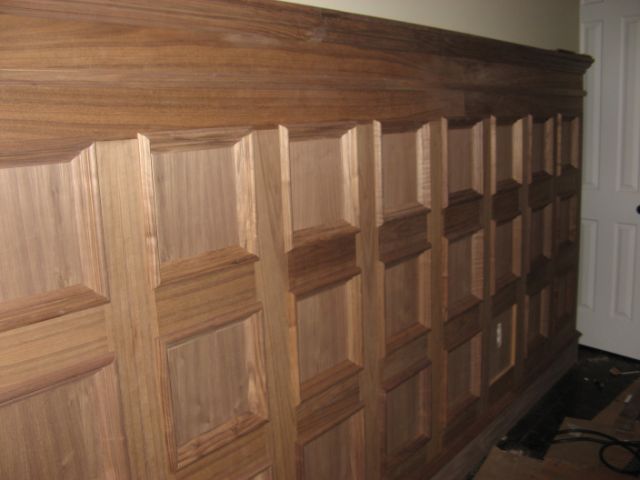 Walnut paneling in home/office