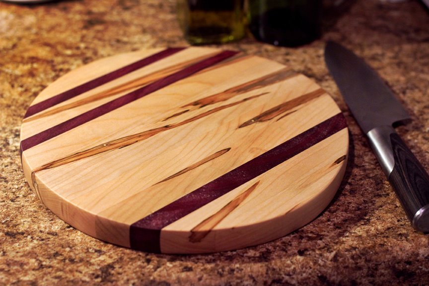 Ambrosia maple and Purple heart cutting board