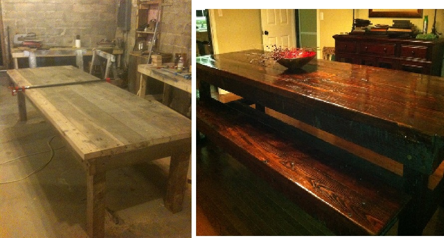 Barn Wood Table (before and after)