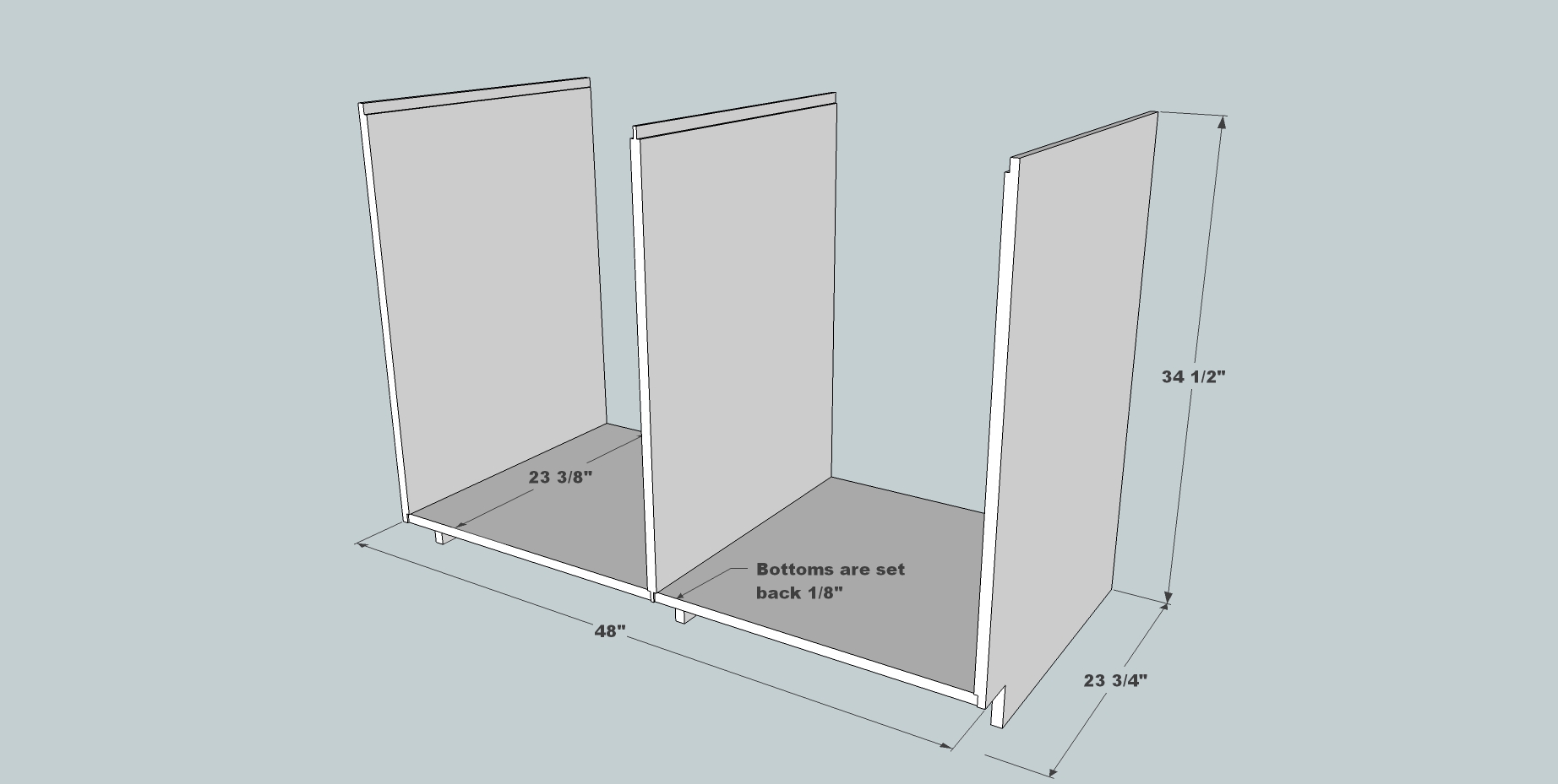 Base Cabinet with Bottoms