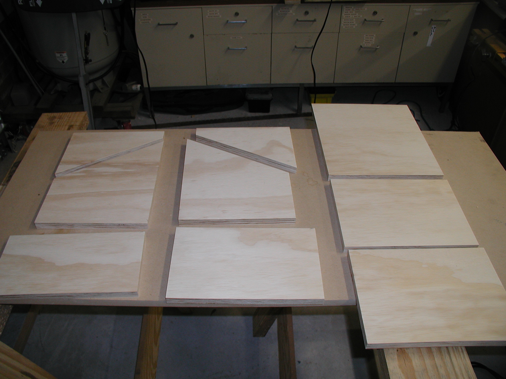 Box panels before assembly