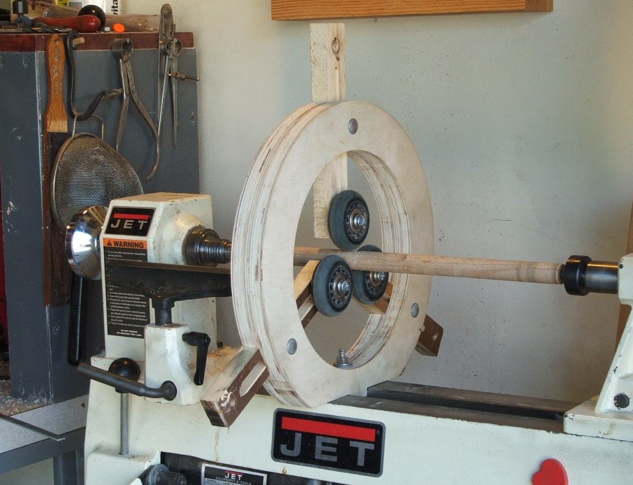 Center Rest for Woodturning, front view