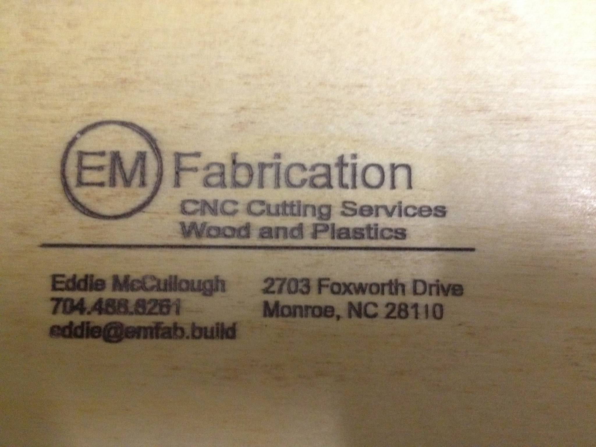 CNC Engraved Biz Cards - Test 2