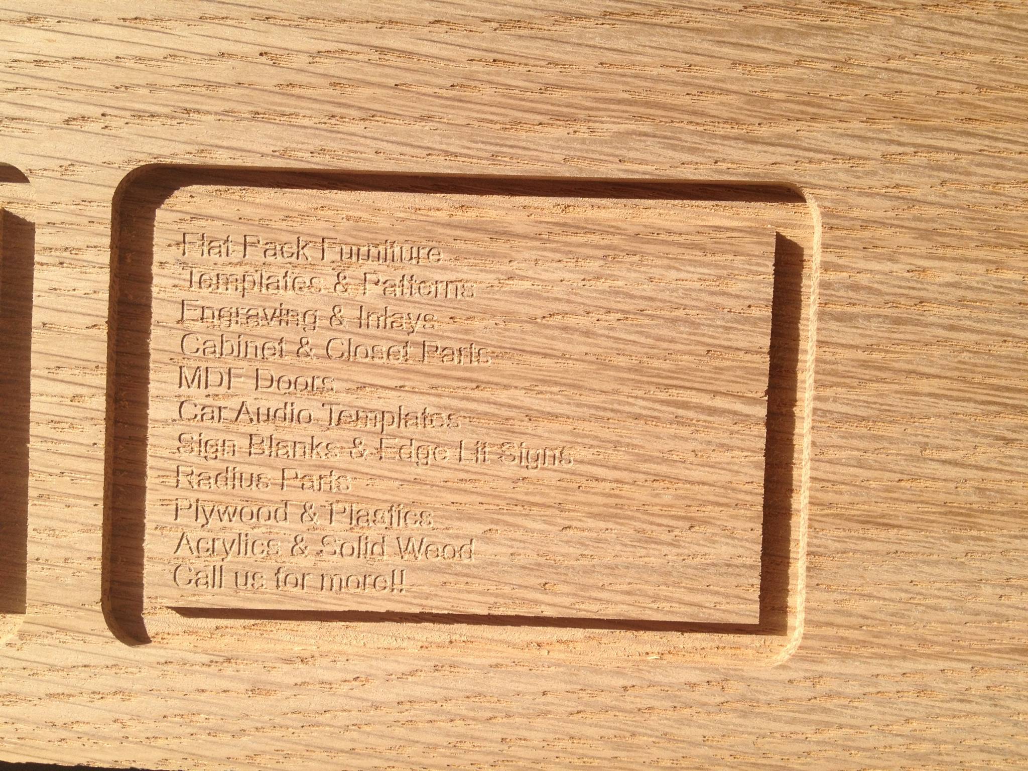 CNC Engraved Biz Cards - Test