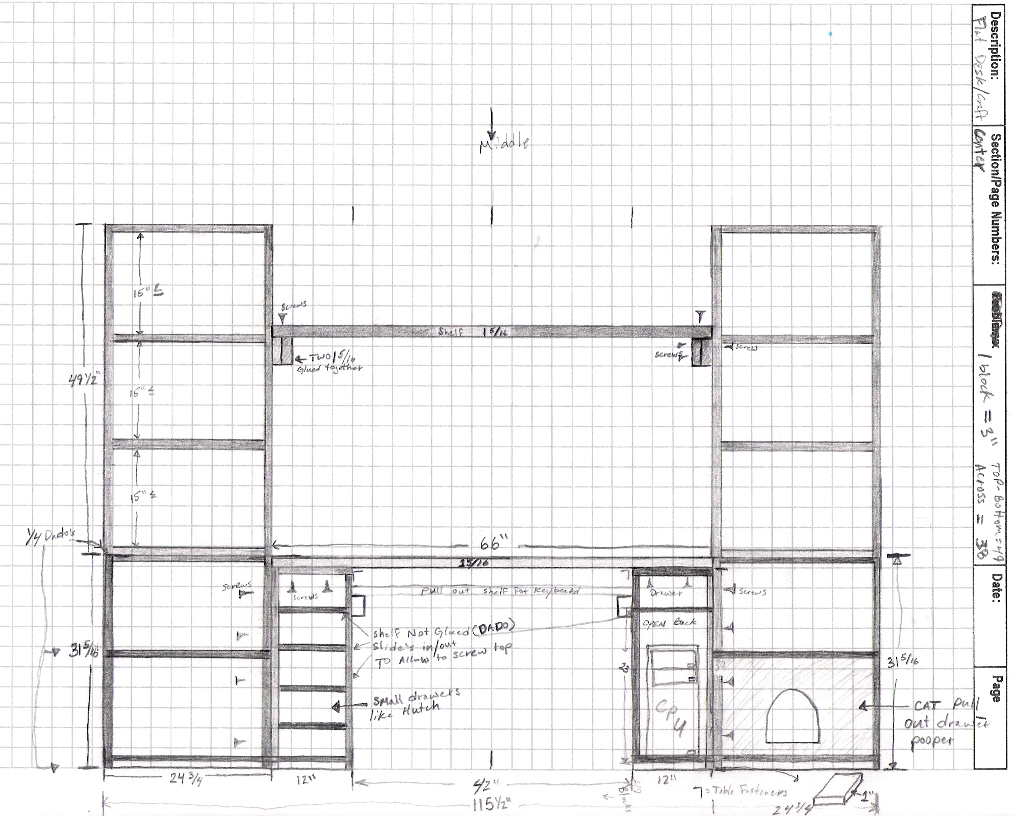 Computer Desk & craft area with storage