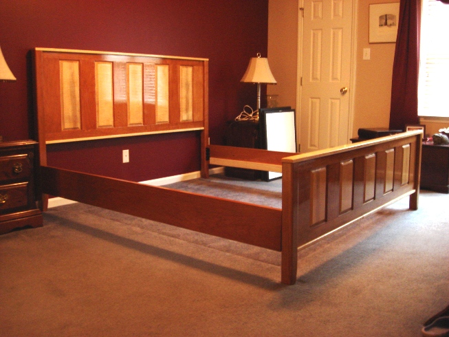 Curly Maple and Cherry King Size Bed