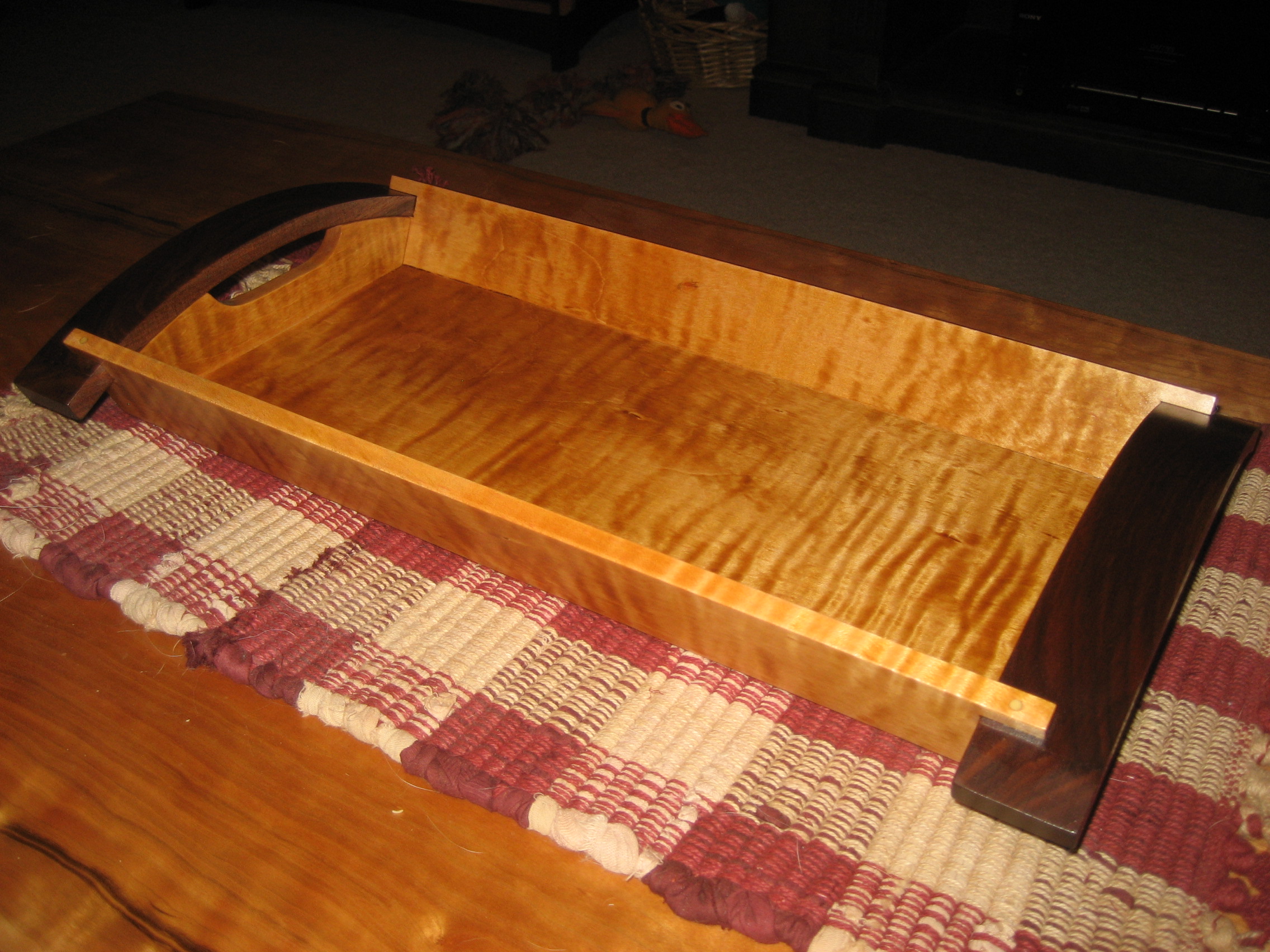 Curly Maple & Black Walnut Serving Tray