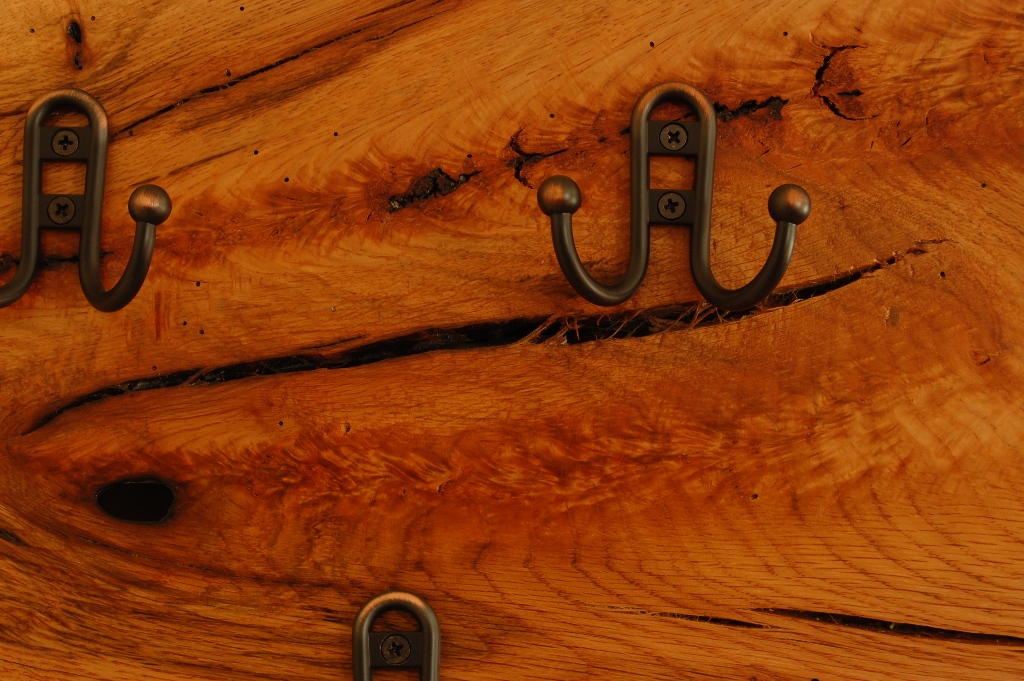 Figured Oak Coat Rack