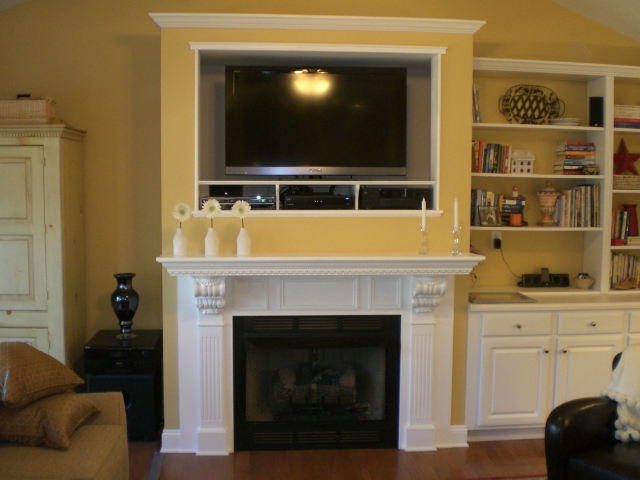 Finished Fireplace Wall