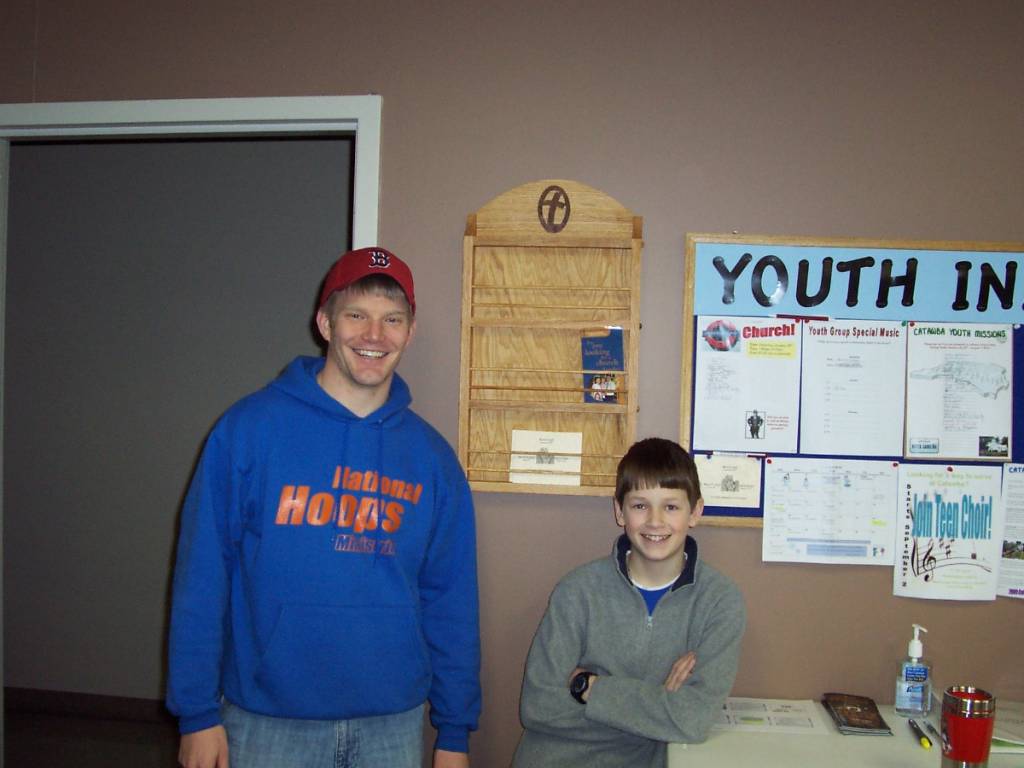 Finished Tract Rack with my son and our Youth Pastor