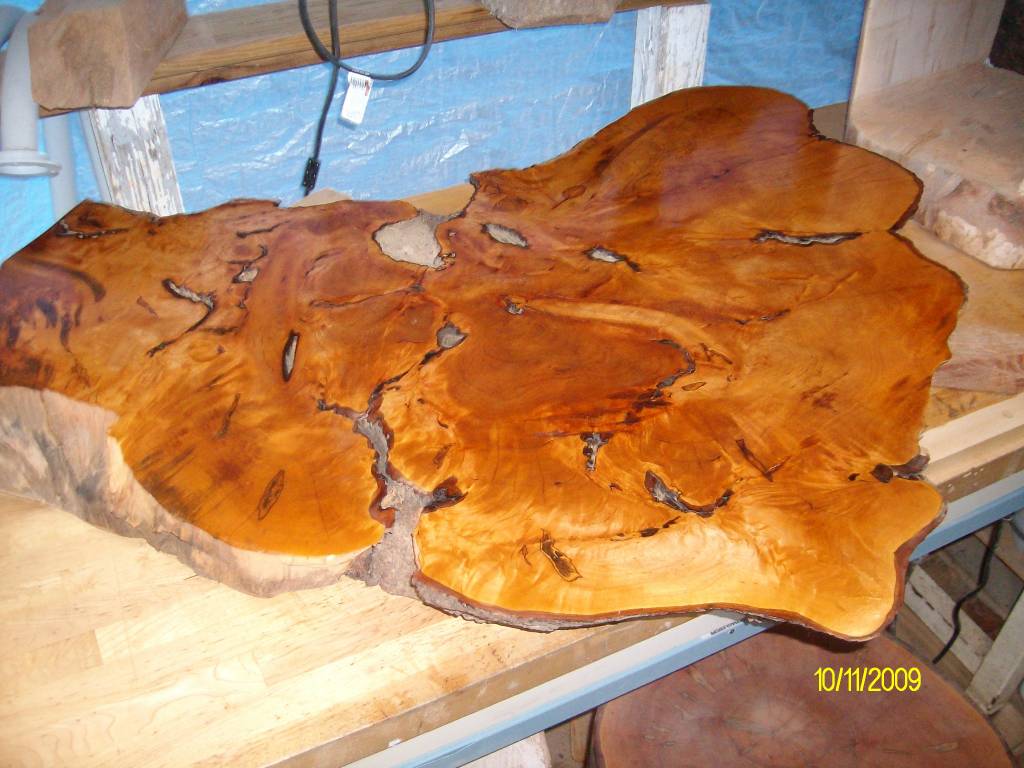 Maple slab table